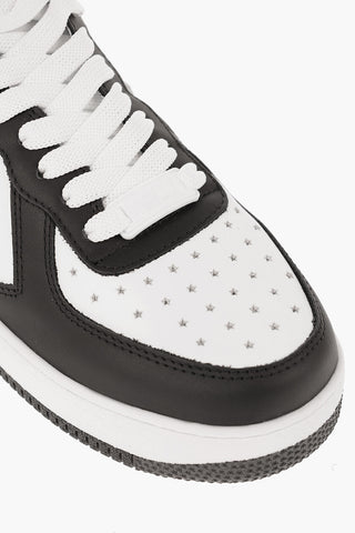Low Two-Tone Leather Sneakers with EJ Rocket Logo
