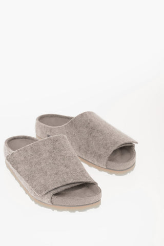 FEAR OF GOD Solid Color Wool Felt LOS FELIZ Sandals with Touch Strap Closure