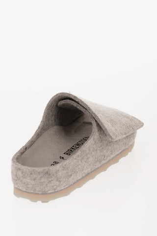 FEAR OF GOD Solid Color Wool Felt LOS FELIZ Sandals with Touch Strap Closure