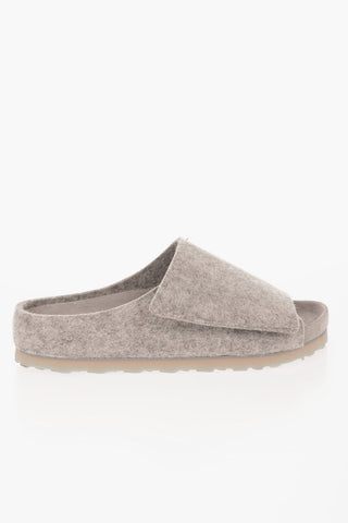 FEAR OF GOD Solid Color Wool Felt LOS FELIZ Sandals with Touch Strap Closure