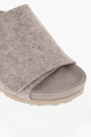 FEAR OF GOD Solid Color Wool Felt LOS FELIZ Sandals with Touch Strap Closure