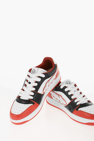 Sneakers Basse Colorblock in Pelle Martellata con Logo EJ Rocket