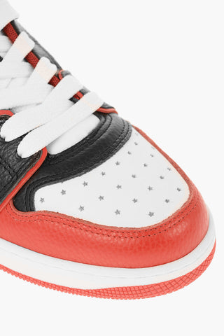 Sneakers Basse Colorblock in Pelle Martellata con Logo EJ Rocket