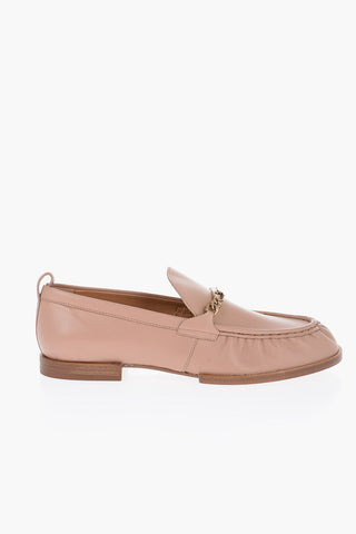 Mocassini Bit in Pelle con Catena Dorata