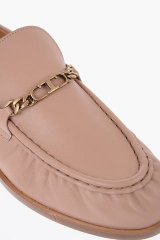 Leather Bit Loafers with Golden-Chain