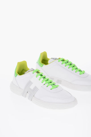Contrasting Laces Leather 3R Low-Top Sneakers