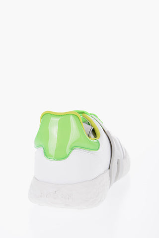 Contrasting Laces Leather 3R Low-Top Sneakers