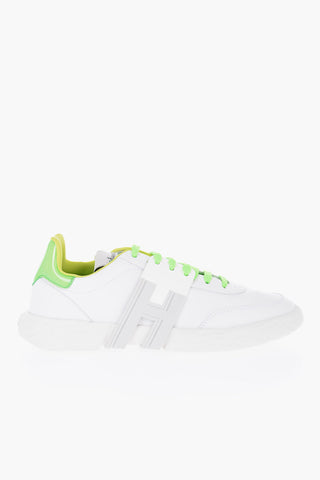 Contrasting Laces Leather 3R Low-Top Sneakers