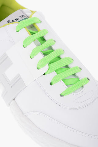 Contrasting Laces Leather 3R Low-Top Sneakers