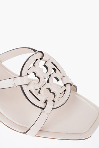 Leather Sabot with Cut Out Logo 7cm