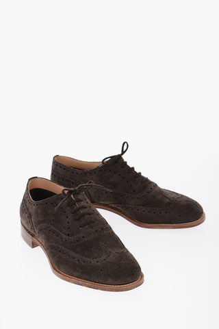 Suede BURWOOD 2 Oxford Shoes With Brogues Details