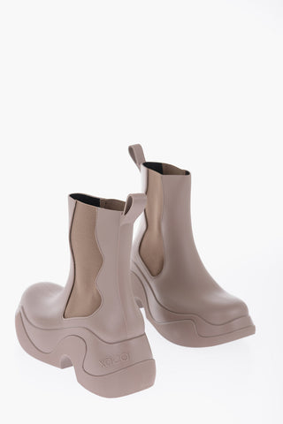 Rubber Chelsea Boots With Heel 7cm