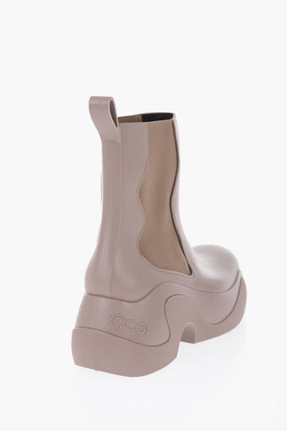 Rubber Chelsea Boots With Heel 7cm