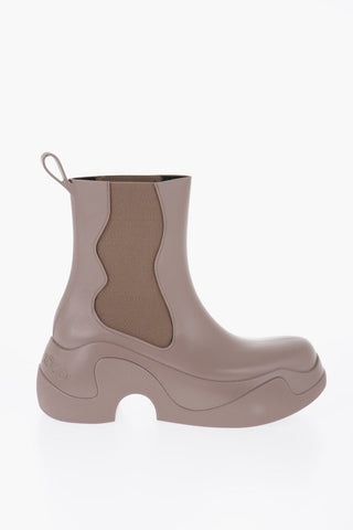 Rubber Chelsea Boots With Heel 7cm