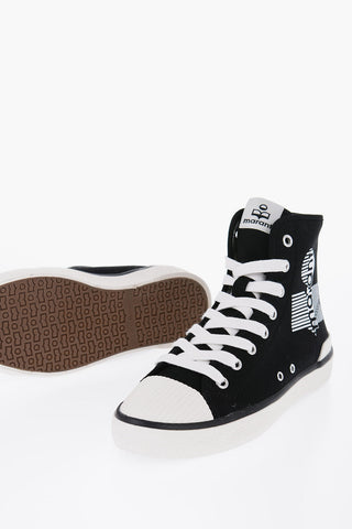 Canvas BENKEEN High-Top Sneakers with Printed Logo