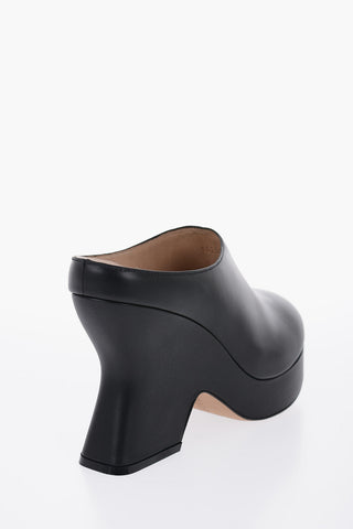 Leather TERRA Mules with Heel 11cm