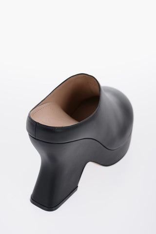 Leather TERRA Mules with Heel 11cm
