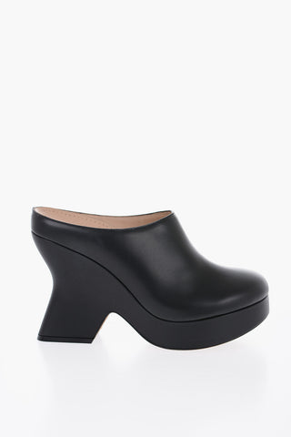 Leather TERRA Mules with Heel 11cm