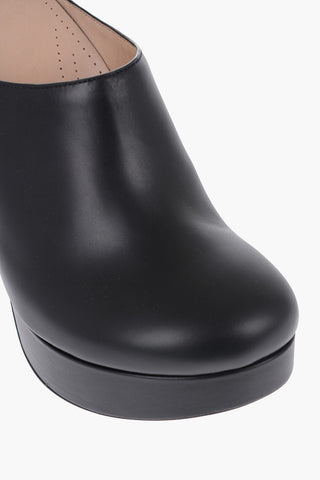 Leather TERRA Mules with Heel 11cm