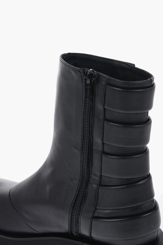Stivali BECCA In pelle con Punta Quadrata 5,5cm