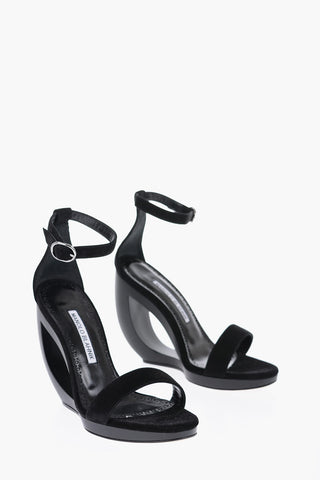 Suede ROCAR Ankle-Strap Sandals with Cut-Out Detail Heel 10.5cm