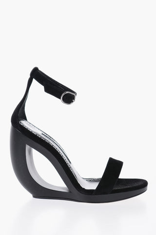 Suede ROCAR Ankle-Strap Sandals with Cut-Out Detail Heel 10.5cm
