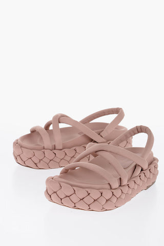 Braided Sole Satin Sandals with Platform 6,5cm