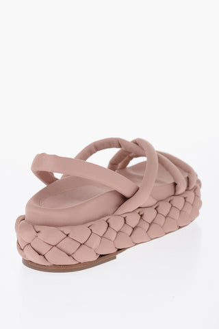 Braided Sole Satin Sandals with Platform 6,5cm