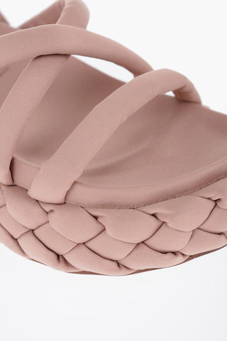 Braided Sole Satin Sandals with Platform 6,5cm