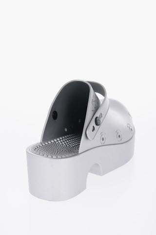 Recycled Rubber Slingback Mules with Platform Sole 5cm
