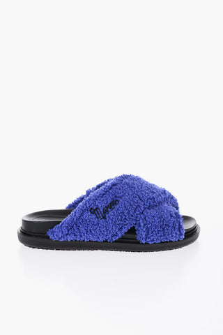 Two-Tone Slides with Criss-Cross Terry Bands