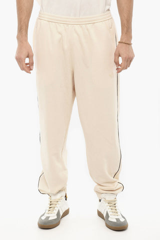 WALES BONNER Brushed Cotton Joggers with Contrasting Side Band