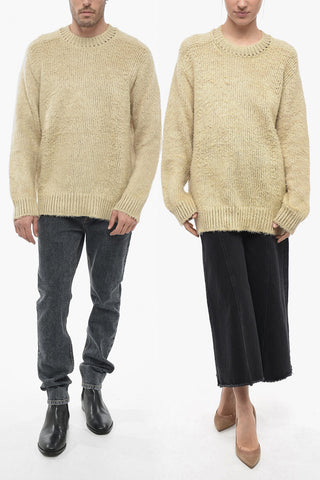 Crew Neck Linen UNISEX Pullover with Distressed Effect