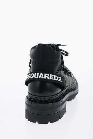 Fabric and Leathr ROPES Combat Boots with Track Sole