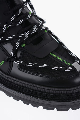 Fabric and Leathr ROPES Combat Boots with Track Sole