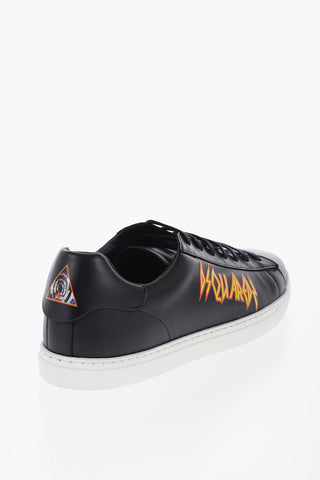 Low-Top Leather Sneakers with Logo-Detail