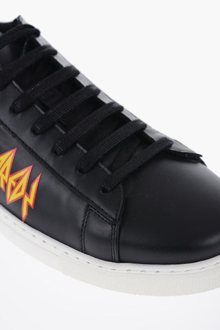 Low-Top Leather Sneakers with Logo-Detail