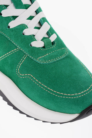 Sneakers Basse In Suede con Suola a Contrasto