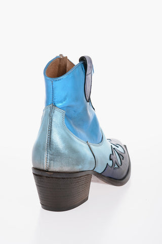 Laminated Leather ELVIRA Western Boots 6,5cm
