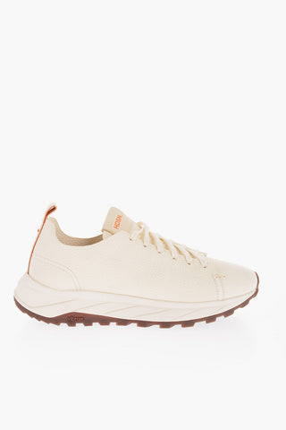 Textured Leather ERMES Low-Top Sneakers