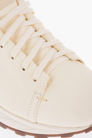 Textured Leather ERMES Low-Top Sneakers