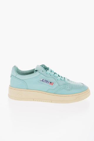 Leather Low-Top Sneakers with Contrasting Sole