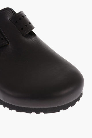Slipper in pelle con Fibbia Dorata