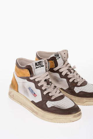 Vintage Effect two-tone High-Top Sneakers