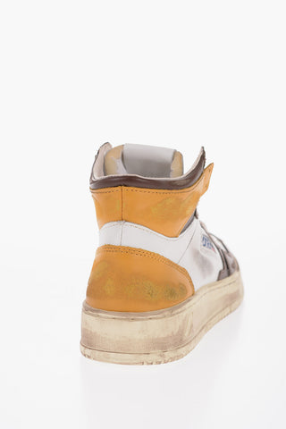 Vintage Effect two-tone High-Top Sneakers