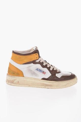 Vintage Effect two-tone High-Top Sneakers