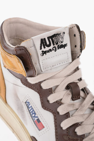 Vintage Effect two-tone High-Top Sneakers