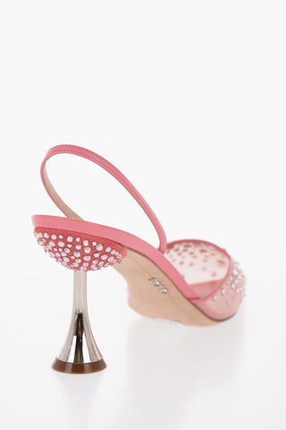Slingback ASSIA 80 in Mesh Impreziositi da Strass Tacco 9cm