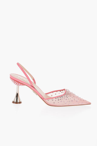 Slingback ASSIA 80 in Mesh Impreziositi da Strass Tacco 9cm