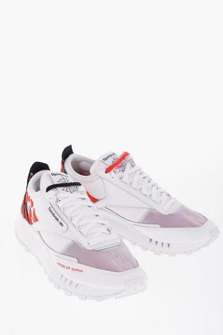 Leather and Mesh LEGACY Low-Top Sneakers with Embroidery 
